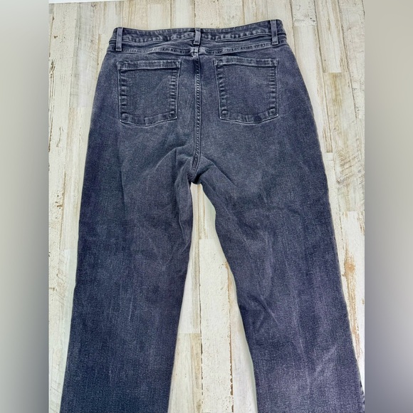 L.L. Bean BeanFlex Jeans Womens 14 M/T Black Denim Stretch Straight Leg - Picture 10 of 11